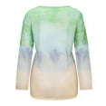 thumbnail image 4 of HONHUZH Women's Tie-Dye Long Sleeve Crew-Neck T-Shirt Casual Tee Tops, 4 of 7