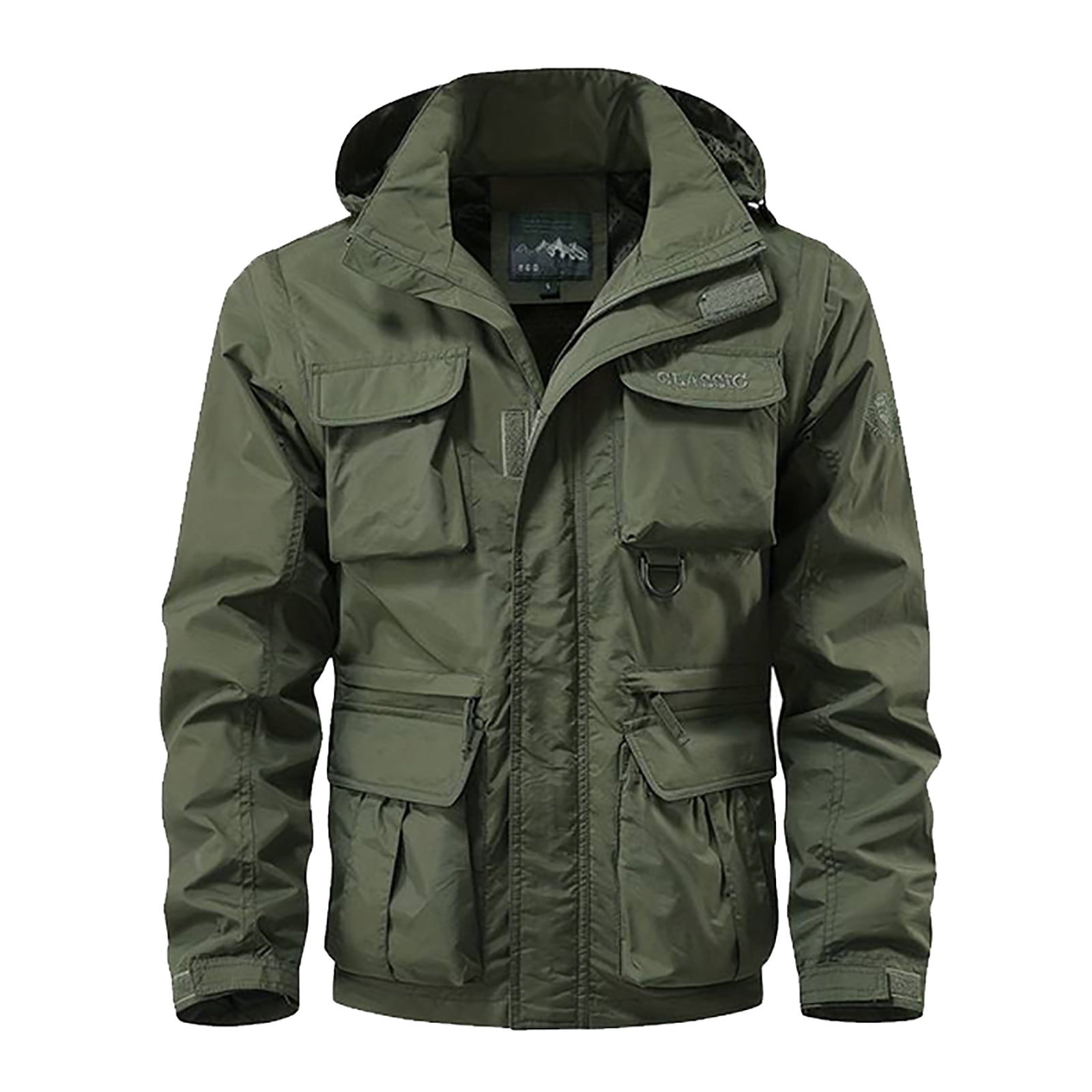 Dpytoraw Men's Workwear Jacket Removable Sleeves Outerwear With