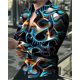 thumbnail image 1 of Camisas sociales de lujo de moda de otoño y primavera para hombre, camisas con solapa y botones, camisas casuales con estampado de puntos dorados, blusa de manga larga para hombre, 1 of 6