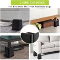 thumbnail image 3 of Bed Risers 2 inch, 3 inch, 4 inch, 6 inch, 8 inch Heavy Duty, Oversized Furniture Riser for Couch Sofa Table Chair Leg Frame Dorm, Support up to 6000 Lbs (Black 4 Pack, 6 inch), 3 of 8
