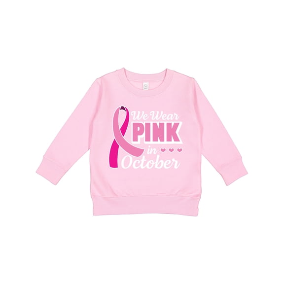 Inktastic Breast Cancer Awareness We Wear Pink in October Toddler Sweatshirt