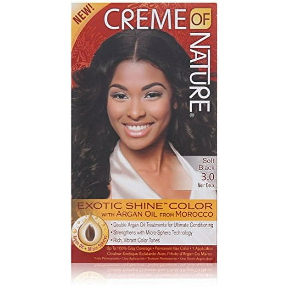 Creme of Nature Exotic Shine Color, Soft Black, 3.0 Fluid Ounce