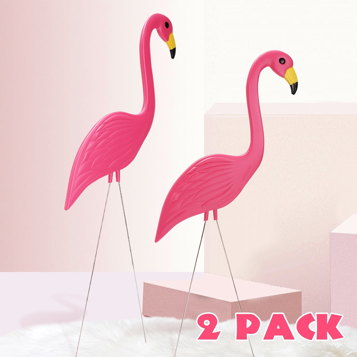 Pink Flamingo Yard Ornament Outdoor Lawn Garden Animal Decor Art Statue 4 Packs