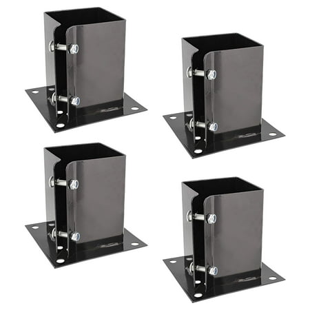 

HYYYYH 4x4 Post Anchor Square Bracket 4pk - Bolt Down Post Base Wood Post Ground Anchor Fence Mailbox Deck