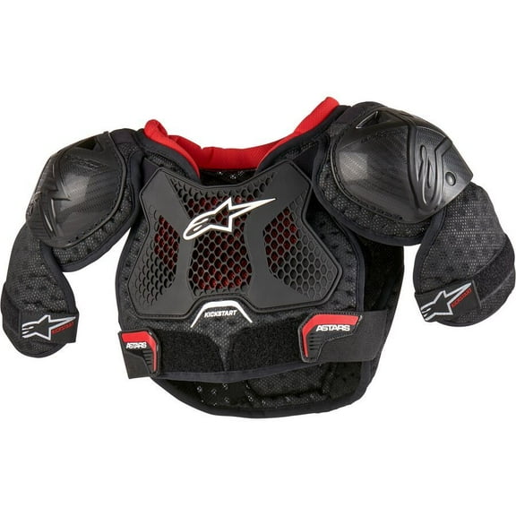 Alpinestars Youth Bionic Action Kickstart Black/Red Motocross Chest Guards-4-6