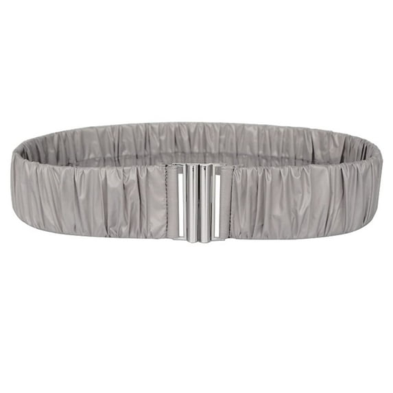 YM YOUMU Women Elastic Waistband Pleated Corset Belt Winter Casual