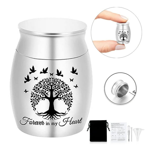 Small Keepsake Urn for Human Ashes Tree of Life Cremation Urns Mini Urns Perfect Stainless Steel Memorial Ashes Holder Small Funeral