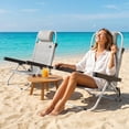 thumbnail image 2 of Outsunny Ensemble de 2 Chaises Longues Pliantes, Chaises d'Extérieur Inclinables, 2 of 10