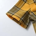 thumbnail image 6 of USNSM Summer Boys' Plaid Short-Sleeved Button Shirt Middle and Small Children's Casual Outerwear Blouse Short Sleeved Lapel Shirt Yellow 4-5 Years, 6 of 9
