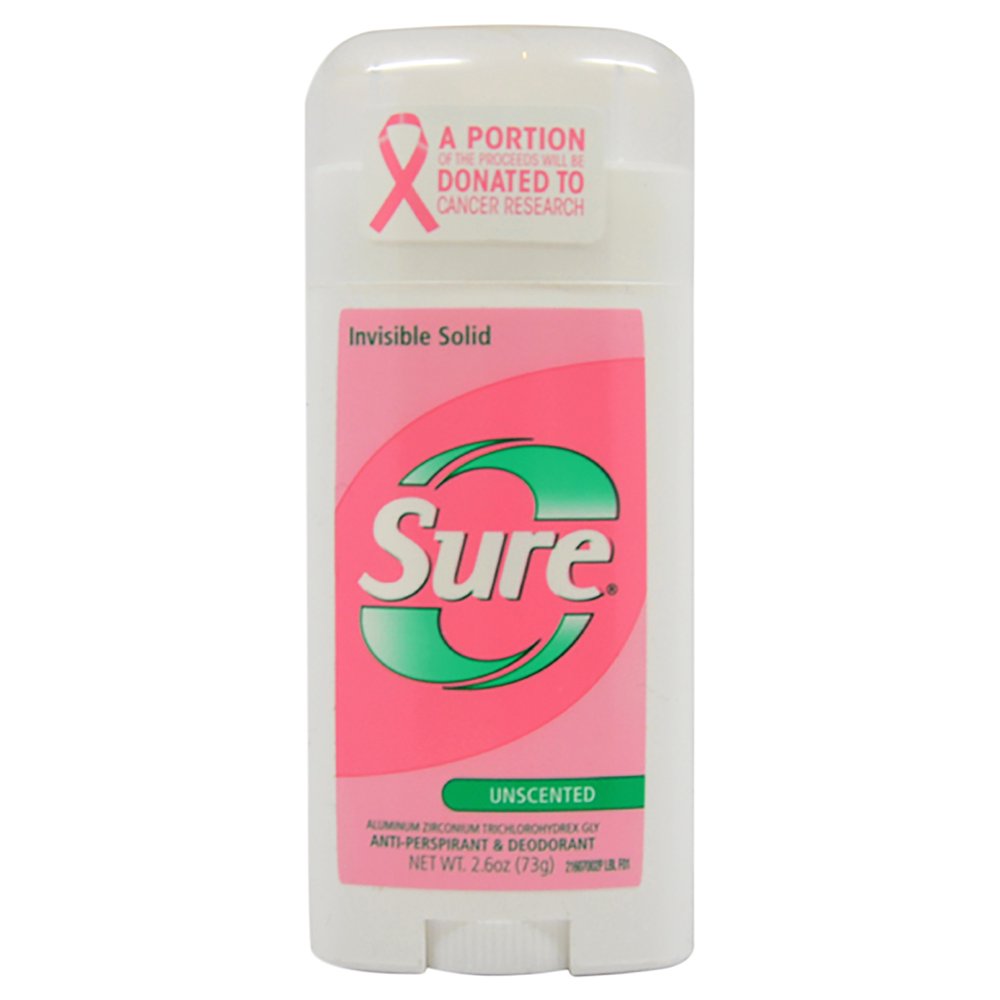 Sure Invisible Solid AntiPerspirant & Deodorant, Unscented by Sure for