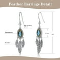 thumbnail image 5 of JQUEEN Feather Dangle Earrings for Women 925 Sterling Silver Earring Labradorite Earrings with Boho Vintage Leaf Feather Earrings, 5 of 5