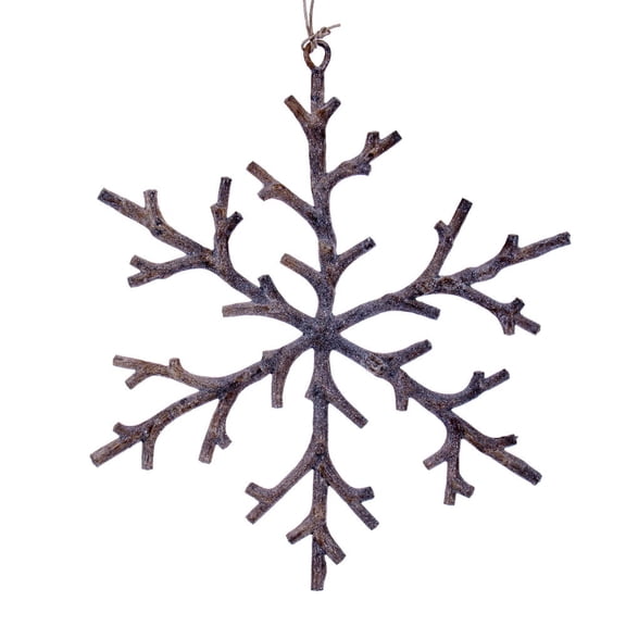 8" Beige Twig Snowflake Orn 8/Bag