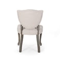thumbnail image 4 of Noble House Crosswind 33.75" Fabric Dining Chairs , Set of 2, Beige, Brown Wash, 4 of 7