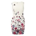 thumbnail image 4 of VSSSJ Women's Summer Sleeveless Ruched Bodycon Irregular Hem Mini Dresses Slim Fit Round Neck Casual Floral Printed Tank Dress, 4 of 5