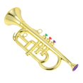 thumbnail image 1 of Bamboohart Jouet Instrument de Musique Imitation Trompette Outil d'Enseignement Doré Ornement de Table de Bureau 1 Pce, 1 of 10