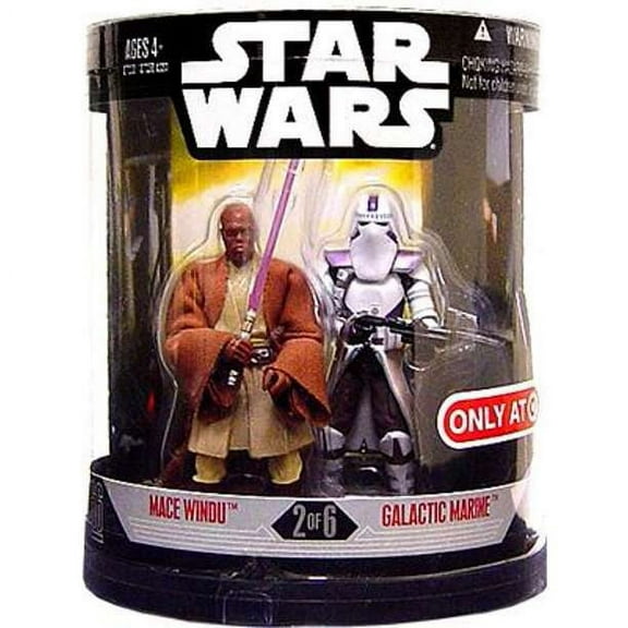 Star Wars Order 66 2007 Mace Windu & Galactic Marine Action Figure 2-Pack