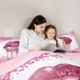 thumbnail image 5 of Castle Fairy Pink Fashion Girl Full Size Comforter Sets,Bling Glitter Print Bedding Sets, 5 of 8