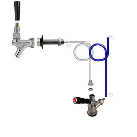 Tire Conversion Kit - Kegco ATK Add a Tap Draft Beer Kegerator Conversion Kit, Chrome