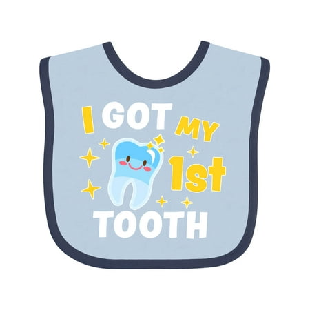 

Inktastic I Got My 1st Tooth with Cute Tooth Baby Boys or Girls Baby Bib