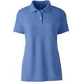 thumbnail image 2 of Lands' End Essentials Women's Short Sleeve Basic Mesh Polo Shirt - Cotton Blend Easy Care Breathable, 2 of 2