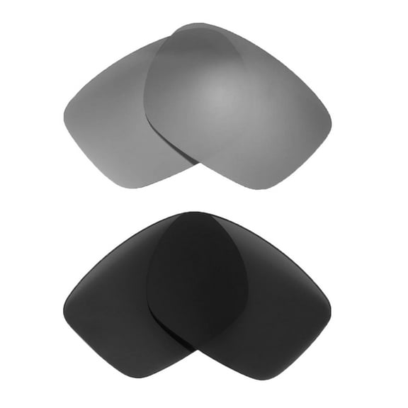 Walleva 2 Paris Polarized Replacement Lenses For Oakley Sliver F Sunglasses-Titanium   Black