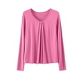 thumbnail image 2 of tarylea Plus Size Tops for Women Long Sleeve Scoop Neck Shirts Pleated Comfy Soft Blouse Casual Loose Fall Dailywear Tops, 2 of 4
