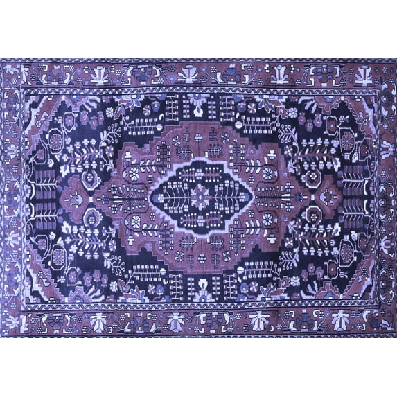 Ahgly Company Machine Washable Indoor Rectangle Persian Blue Traditional Area Rugs, 3' x 5'