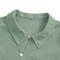 thumbnail image 5 of Women's Loose Fit Long Sleeve Top Shirt Blouse with Imitation Striped Lapel Beveled Elastic Rope Button Casual Daily Wear Business Office Vacation Outfits Fashion Essential Gift, 5 of 9