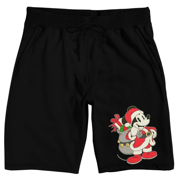 Disney Mickey Mouse Santa Mickey Adult Black Sleep Pajama Shorts
-3XL