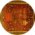 thumbnail image 1 of Ahgly Company Machine Washable Indoor Round Animal Yellow Traditional Area Rugs, 7' Round, 1 of 4