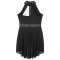 thumbnail image 3 of Alvivi Filles Enfants Justaucorps Robe de Ballet Moderne Contemporain Lyrique Latin Tenue de Danse Costume Noir&Blanc 8, 3 of 7