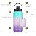 thumbnail image 3 of GEDUX 64 oz Insulated Stainless Steel Water Bottle, Half Gallon Water Bottle with 2-in-1 Chug & Straw Lid and Handle, Leak Proof Wide Mouth Vacuum Tumbler for Gym Travel, 3 of 7