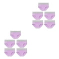 thumbnail image 3 of Sonducket 5 piezas de ropa interior de cintura alta sin costuras para mujer, bragas simples de Color sólido, cintura elástica, bragas de realce Púrpura L 2piezas, 3 of 6