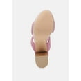 thumbnail image 4 of MILLE-FEUX Suede Slip-On Block Heeled Sandal In Pink, 4 of 7