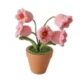 thumbnail image 2 of Adornos de interior con flores en maceta tejidas a mano y ganchillo para decorar Rosado, 2 of 9