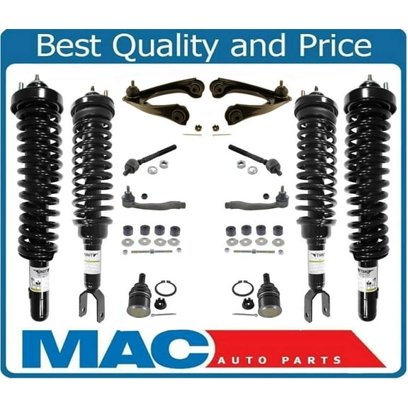 Front & Rear Complete Struts Upper Control Arms Tie Rods for Honda Civic 96-00