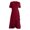 Red, variant on Women V-Neck Wrap Dress Short Sleeve Midi Flowy Dresses (Red XXL)