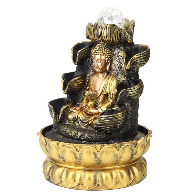 Desktop Fountain,Desktop Fountain Decoration Buddha Home Decoration Resin Craft Performance Driven