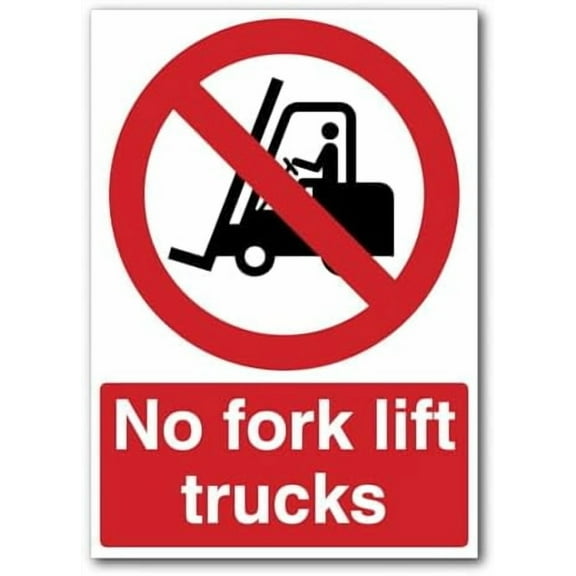 No Fork Lift Trucks Sign Machinery & Forklift Vehicle Metal Tin Sign 8 x 12 inch for Industrial & Commercial Series