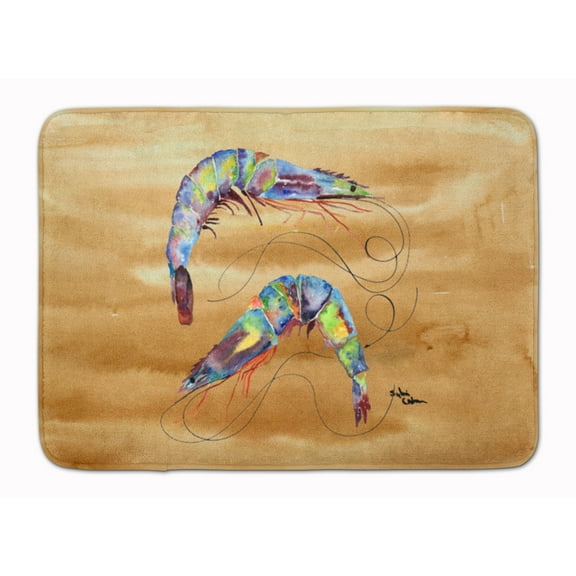 Carolines Treasures 8158-RUG Shrimp Machine Washable Memory Foam Mat 19Hx27W multicolor