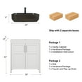 thumbnail image 5 of FULLWATT 30 Inches Traditional Bathroom Vanity in White Finish with Square Ceramic Vessel Sink, Single Bathroom Vanity with Top, 2-Door Cabinet, 5 of 13