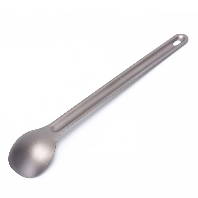 1pc Titanium Spoon Long Handle Spoon Outdoor Camping Tableware teCL7nh8HUI