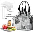thumbnail image 4 of Boho Bohemia Pioneer Flower Art Drawstring Lunch Bag Women - Drawstring Lunch Bag Insulated for Work Office - Stain-Resistant Large Lunchbags for Women with Multi-Pockets, 4 of 6