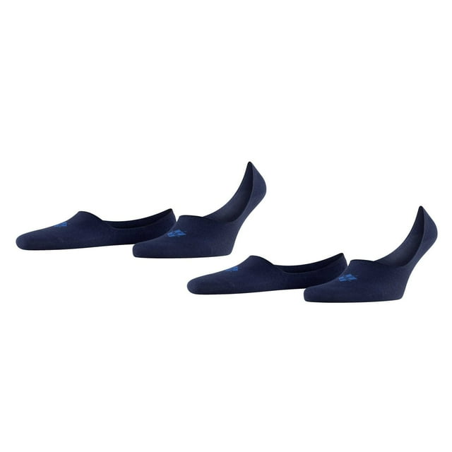 Burlington Calcetines de hombre, paquete de 2 - Para todos los días IN, talón antideslizante, color sólido Azul oscuro 45-46