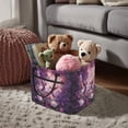 thumbnail image 3 of Yuyamidu Purple Hummingbird Fabric Laundry Basket with Front Pocket Quilted Laundry Basket Foldable Nursery Hamper Large Capacity Car Storage Basket for Home Organization, 3 of 6
