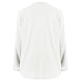 thumbnail image 4 of Abomasnow Women's Cotton and Linen Shirts Long Sleeve V Neck T Shirts Casual Breathable Vocation Basic Pullover Tee Tops, 4 of 5