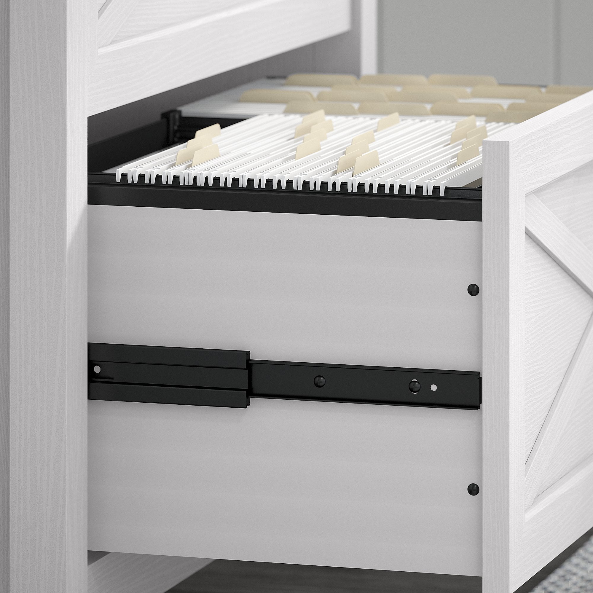 Bush Furniture Key West Lateral File Cabinet, 2 Drawer, Pure White Oak