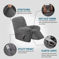 thumbnail image 2 of Funda para silla reclinable de terciopelo de felpa de 1 pieza para sillón reclinable grande, protector de muebles de terciopelo suave y grueso con parte inferior elástica, espuma antideslizante adjunta (reclinable, gris) ER, 2 of 5