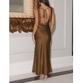thumbnail image 2 of Vestido largo VUBIYA elegante de satén con cuello en V sin espalda para mujer, 2 of 5
