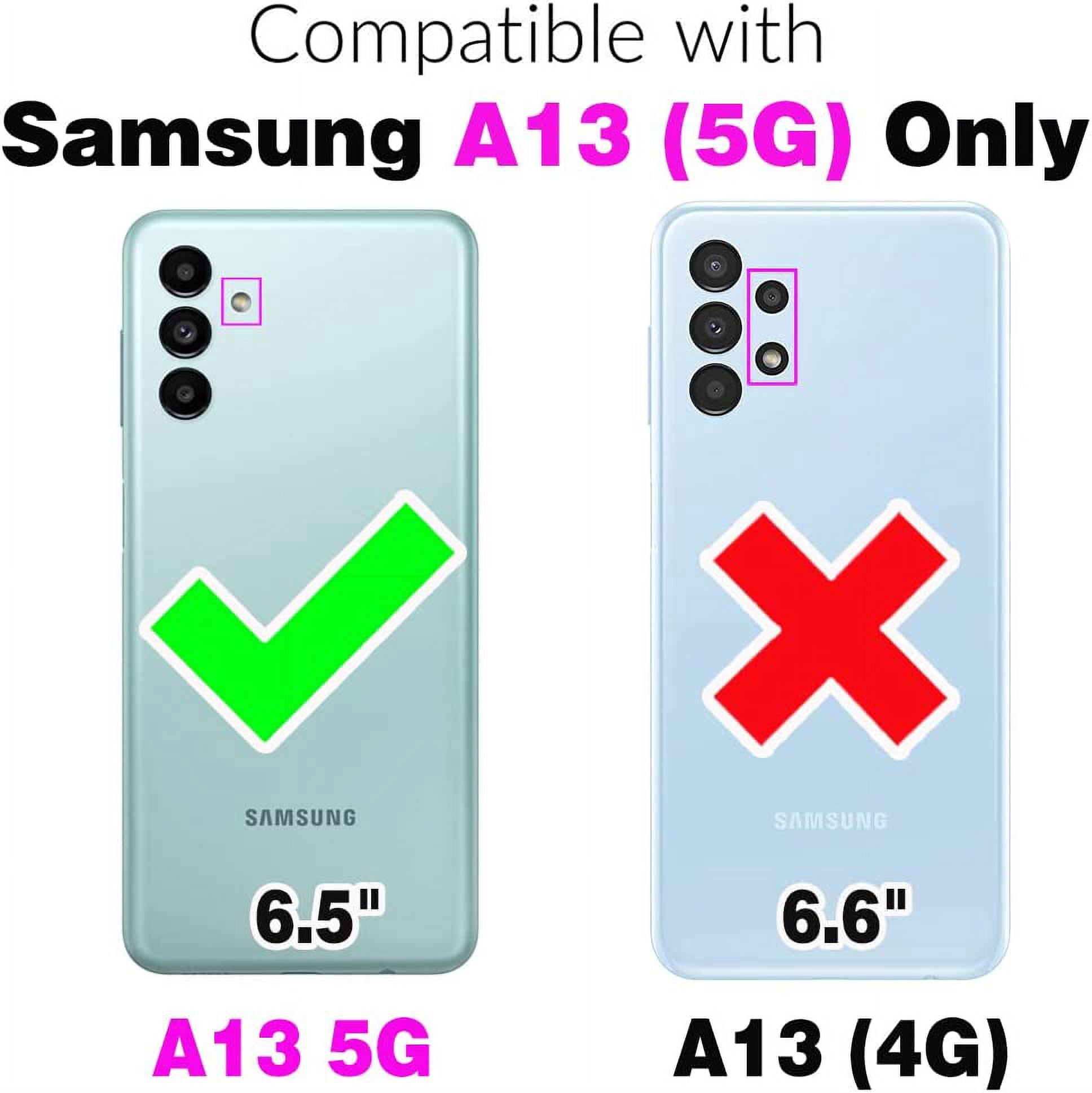 Phone Case for Samsung Galaxy A13 5G Zipper Wallet Detachable Cover with Tempered Glass Screen Protector and Flip Card Holder Cell Accessories Gaxaly A 13 G5 2022 13A A135G SM A136U Men Red